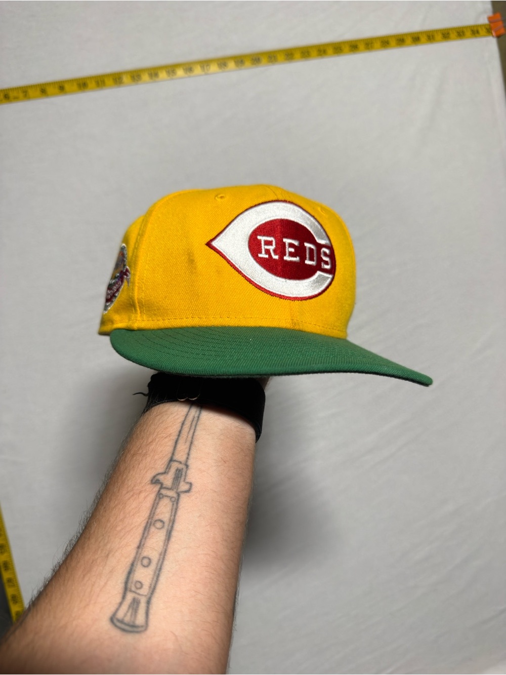 1988 vintage Cincinnati Reds, Yellow & Green Classic Snapback Hat MLB